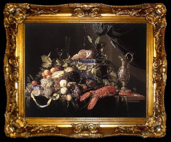 framed  Jan Davidsz. de Heem Still-Life with Fruit and Lobster, ta009-2